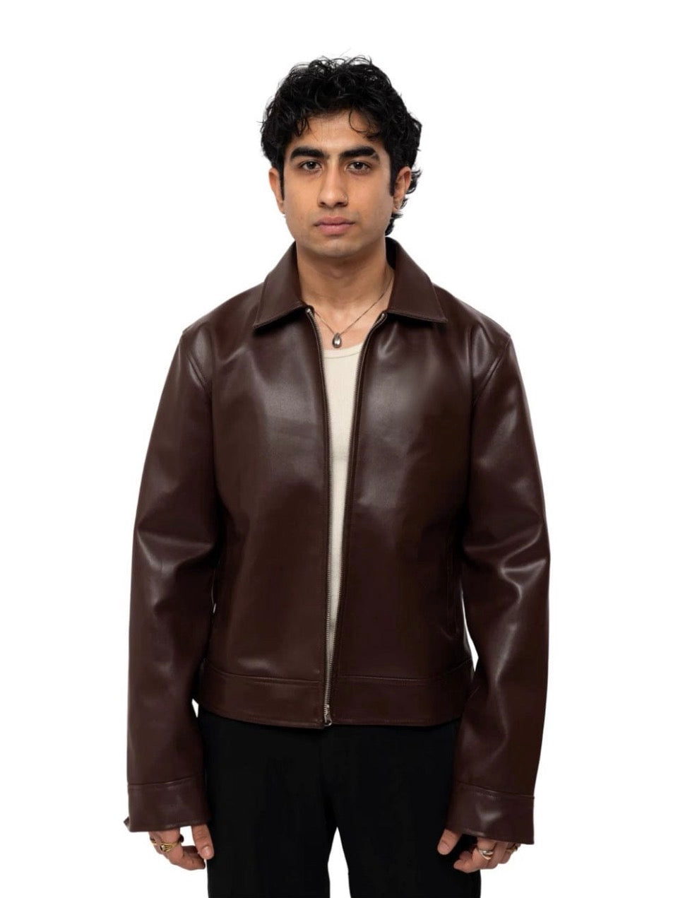Vintage Style Brown Leather Jacket for Unisex